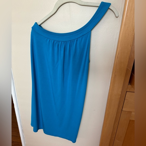 Trina Turk Dresses & Skirts - TRINA TURK One Shoulder Dress Turquoise Blue Soft Cotton Modal Size Small